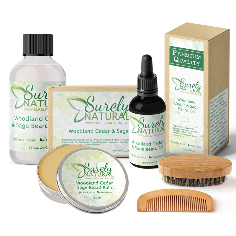 Natural Beard and Body Care Gift Set - Woodland Cedar and Sage