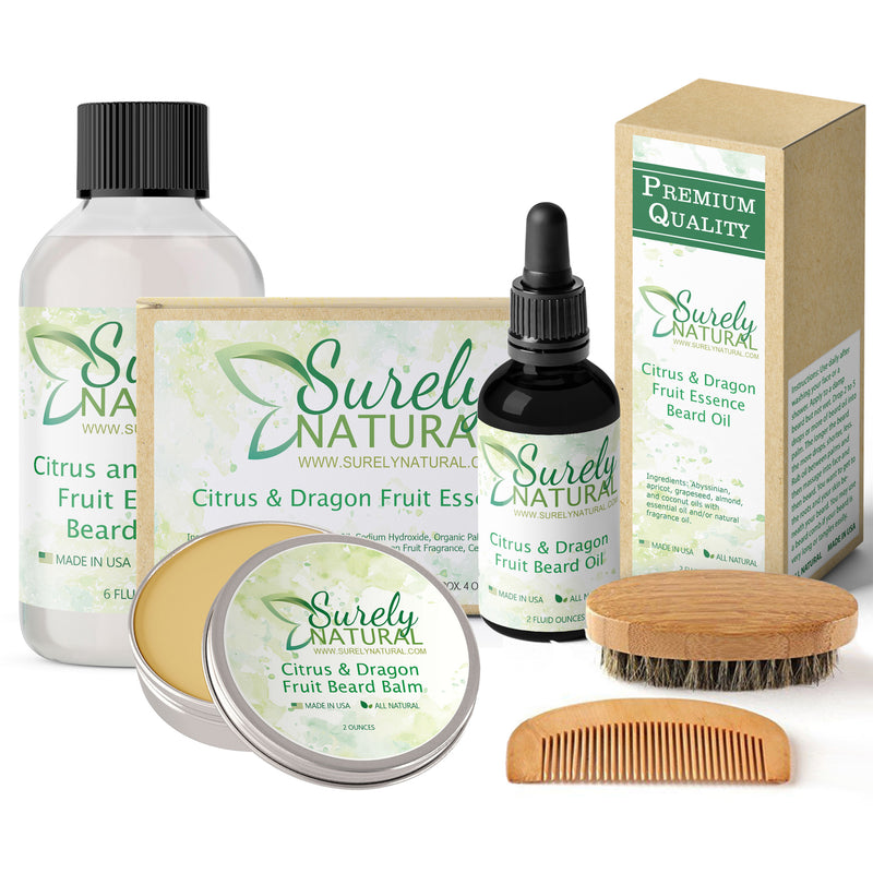 Natural Beard and Body Care Gift Set - Citrus and Dragon Fruit Essence