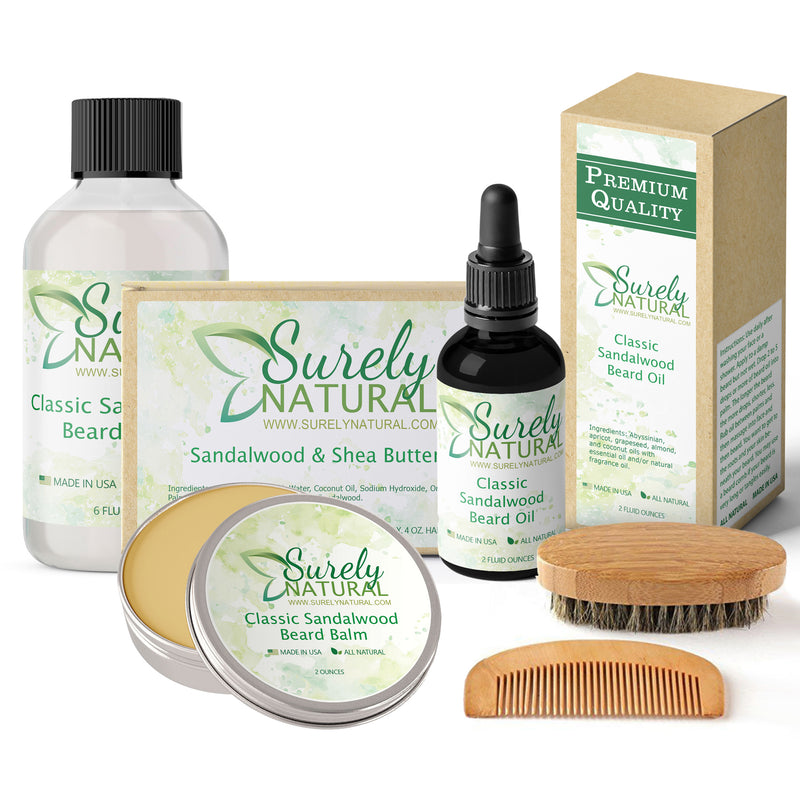 Natural Beard and Body Care Gift Set - Classic Sandalwood