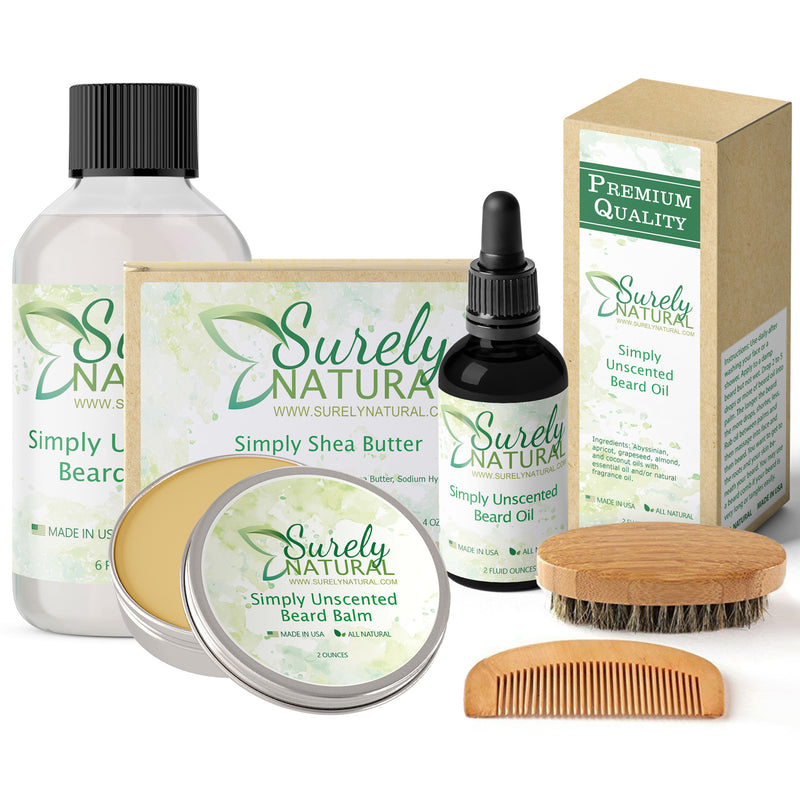 Natural Beard and Body Care Gift Set - Simply Unscented